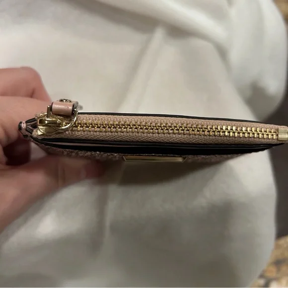 Kate Spade pink/rose gold Sunset Lane Adi coin zip mini wallet. NWT. - Picture 8 of 9